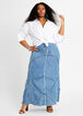 Maxi Patchwork Denim Skirt, Denim image number 2