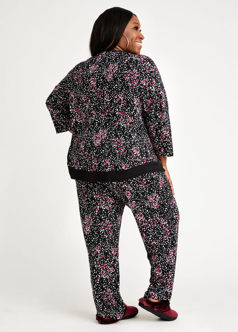 Company Ellen Tracy 2pc Floral Pajama Set, Black image number 1
