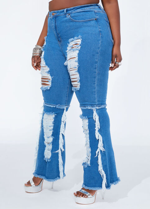 The Avery Flared Jeans, Denim image number 2