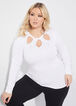 Crystal Embellished Cutout Sweater, White image number 0