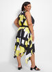 Belted Geo Asymmetric Dress, Buttercup image number 1
