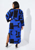 Printed Faux Wrap Maxi Dress, Bluing image number 1