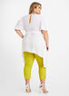 Belted Sheer Puff Sleeve Top, White image number 1