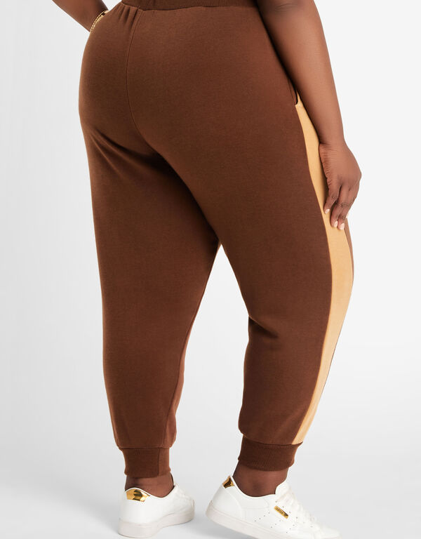 Babe Girl Graphic Velour Jogger, Brown image number 1