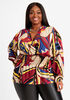 Geo Floral Mock Wrap Blouse, Rhododendron image number 0