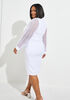 Dotted Mesh Crepe Dress, White image number 1