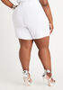 Pleated High-Waisted Shorts, White image number 1