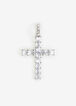 Silver Pave Cross Charm, Silver image number 0