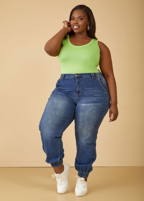 The Easy Basic Tank Top, Jade Lime image number 2