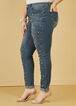 Faux Pearl High Rise Skinny Jeans, Dk Rinse image number 2