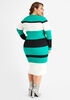 Striped Cable Knit Sweater Dress, Pepper Green image number 1