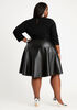 Faux Leather & Knit Flare Dress, Black image number 1