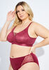 Lace Unlined Wireless  Bra, Rhododendron image number 2