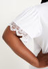 Sequin & Lace Glam Graphic Tee, White image number 2