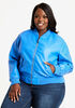 Faux Leather Bomber Jacket, Strong Blue image number 2