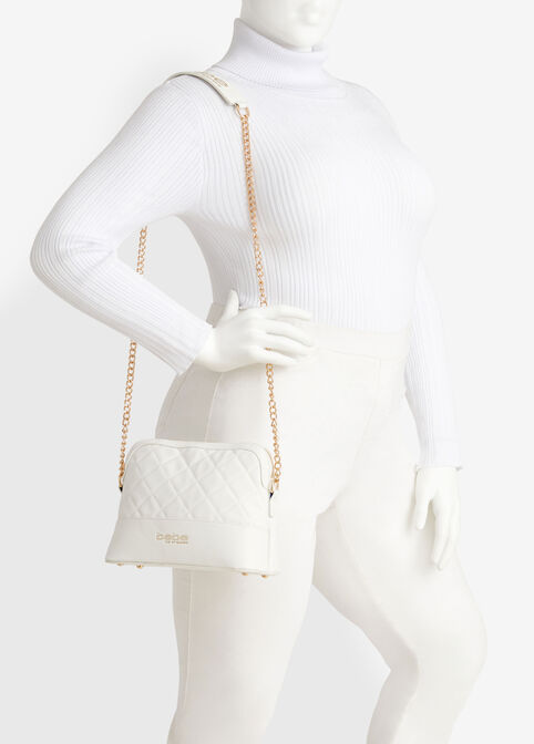 bebe Winnie Quilted Crossbody, White image number 4