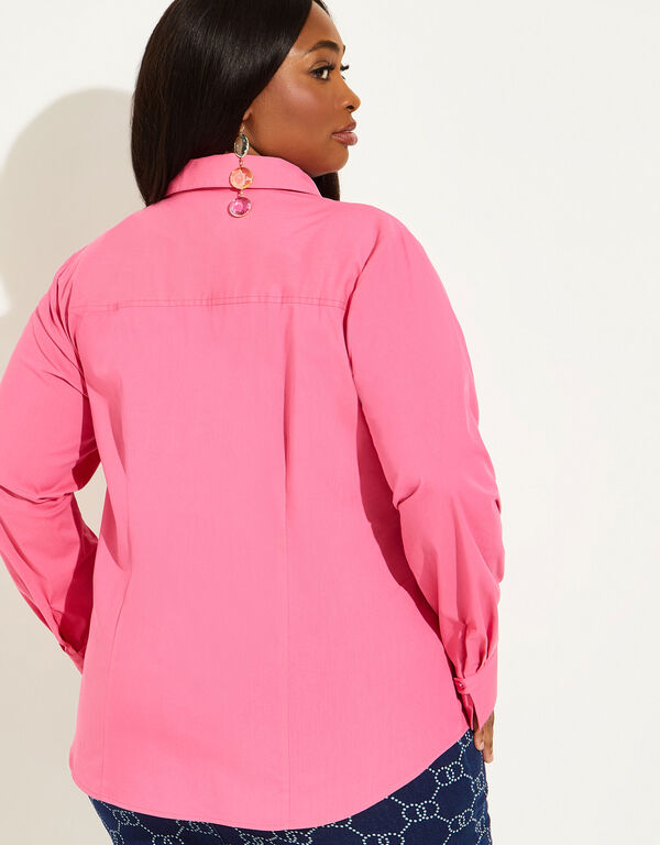 Tall Basic Cotton Blend Shirt, Fandango Pink image number 1