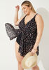 Fit4U Printed Lace Swimdress, Black White image number 2