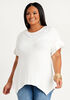 Crochet Paneled Jersey Tee, White image number 0