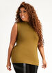 Plus Size Slinky Chic Sleeveless Stretch Knit Fitted Mock Neck Top image number 0