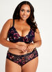 Floral Lace Plunge Underwire Bra, Navy image number 3