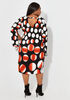 Printed Cutout Sheath Dress, Black Combo image number 1