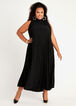 Pleated Halter Midi Dress, Black image number 0