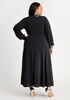 Belted Wrap Knit Maxi Dress, Black image number 1