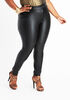 High Rise Faux Leather Leggings, Black image number 0
