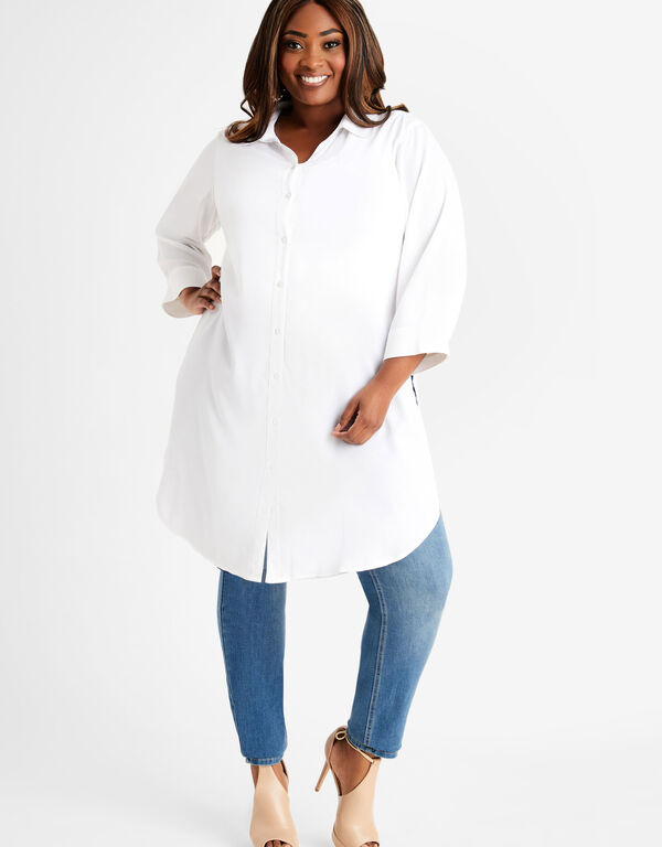 Crepe De Chine Tunic, White image number 0