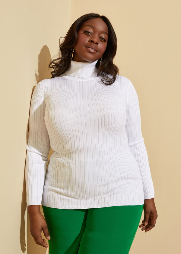 Turtleneck Sweater, White image number 0