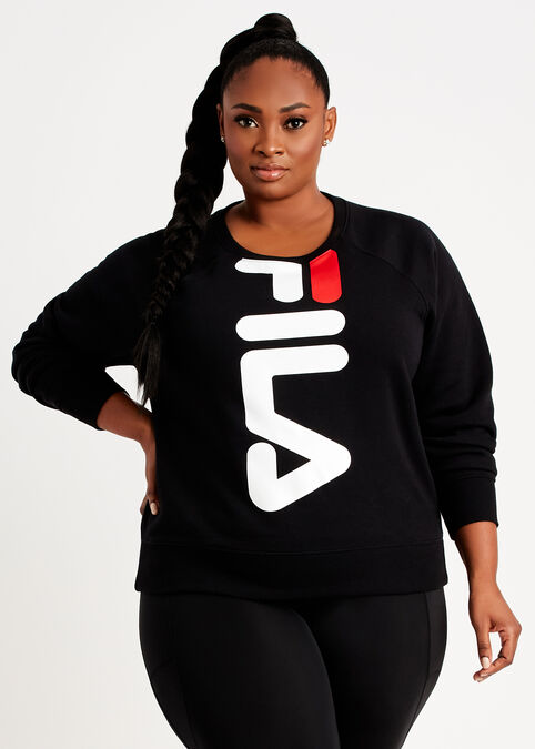 Plus Size FILA Curve Slick Chicks Sweatshirt Logo Cute Activewear Tops Sets