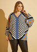 Chambray Trimmed Geo Print Blouse, Multi image number 2