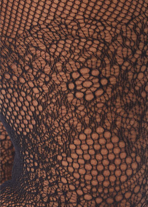 Mesh Footed Tights, Black image number 1