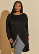 Ribbed Crossover Sweater, Black image number 2