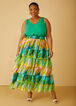 Printed Tiered Maxi Skirt, Maize image number 2