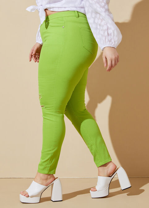 High Rise Cutout Jeggings, Parrot Green image number 2
