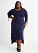 Plus Size Ruched Drawstring Sleeves Slit Accented Hi Low  Maxi Dress image number 0
