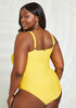 Nicole Miller Knotted Swimsuit, Yellow image number 1
