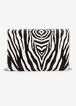 Zebra Faux Leather Shoulder Bag, Black White image number 1