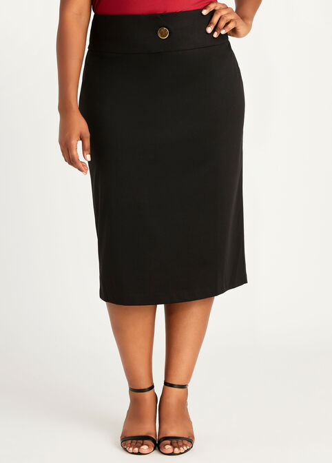 High Waist Pencil Skirt, Black image number 0