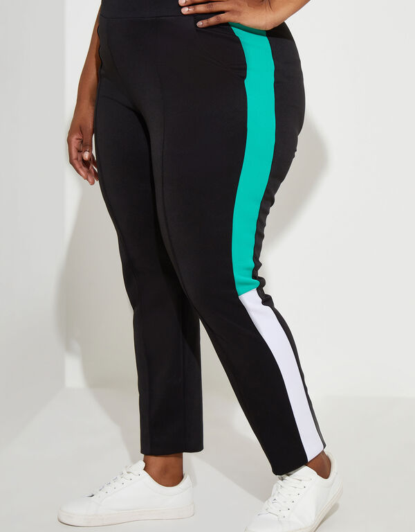 Colorblock Stretch Knit Pants, Mint Green image number 0