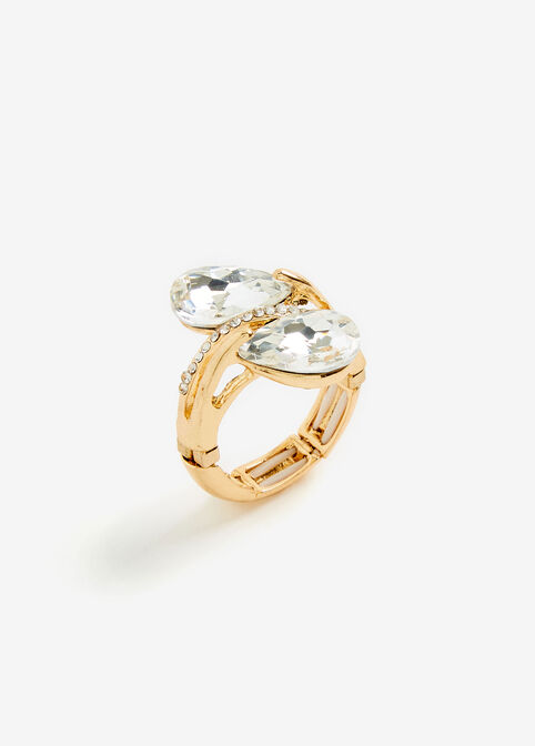Gold Stone & Pave Stretch Ring, Gold image number 0