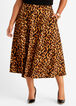 Animal 2 Pocket Flared Midi Skirt, Tan image number 0