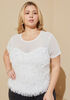 Feathered Mesh Paneled Top, White image number 2