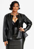Faux Leather & Ponte Jacket, Black image number 2