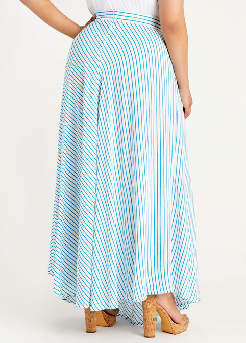Striped High Waist Maxi Skirt, Dresden Blue image number 1
