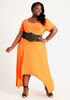 Asymmetric T-Shirt Midi Dress, Flame Orange image number 2