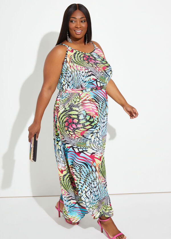 Swirl Print Maxi Dress, Multi image number 0