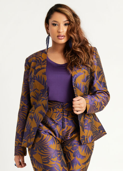 Jacquard One Button Jacket, Sodalite image number 2